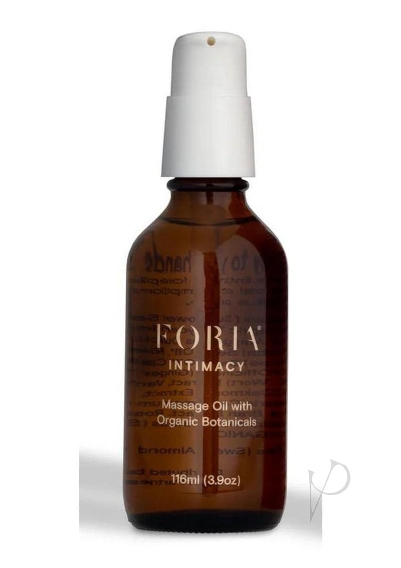 Foria Massage Oil, amber glass bottle