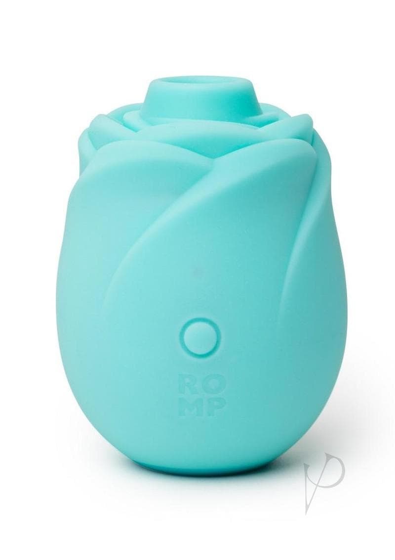 ROMP Rose Glow air pulse stimulator in blue silicone