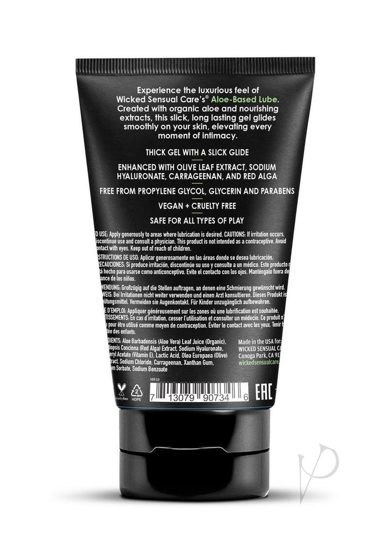 Wicked Sensual aloe lubricant, tube, back label