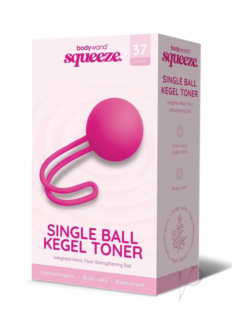 Bodywand Squeeze single kegel ball in bright pink, 37 g, in its retail box