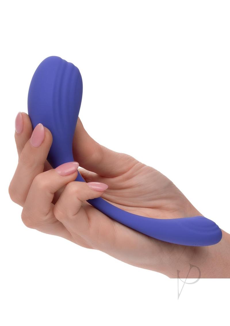 CalExotics Connect kegel exerciser in purple, held in one hand
