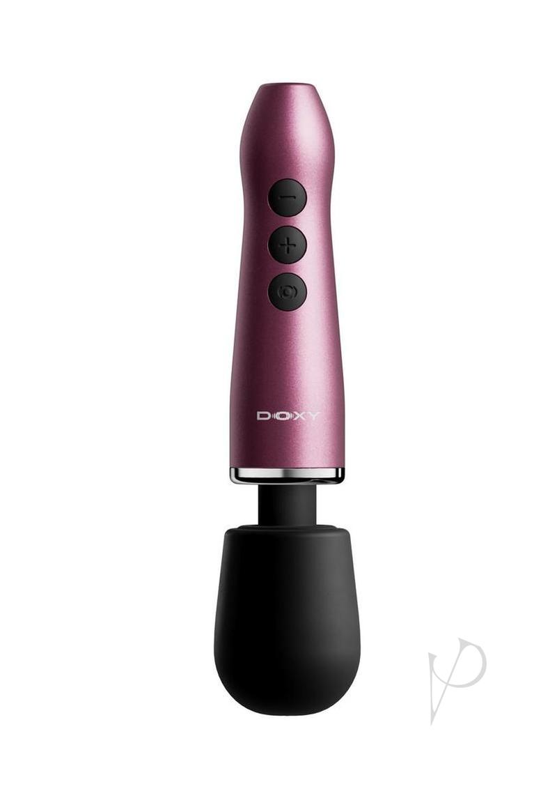 Doxy Go compact wand massager in pink, upright, front
