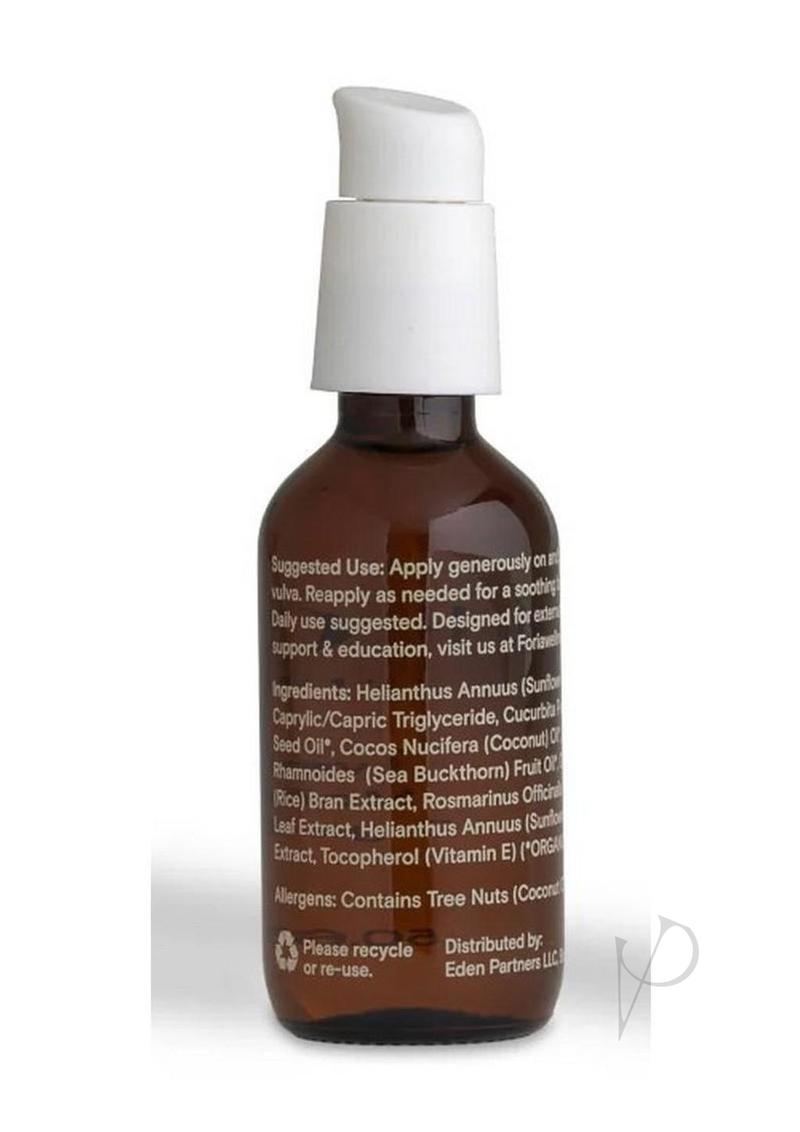 Foria Everyday Vulva Moisturizer, bottle, back label