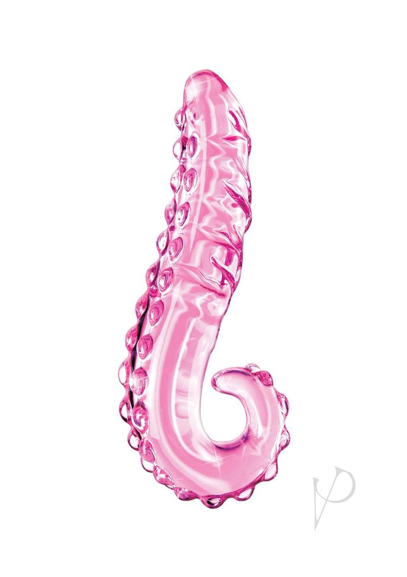Icicles No. 24 hand-blown glass massager in pink, front