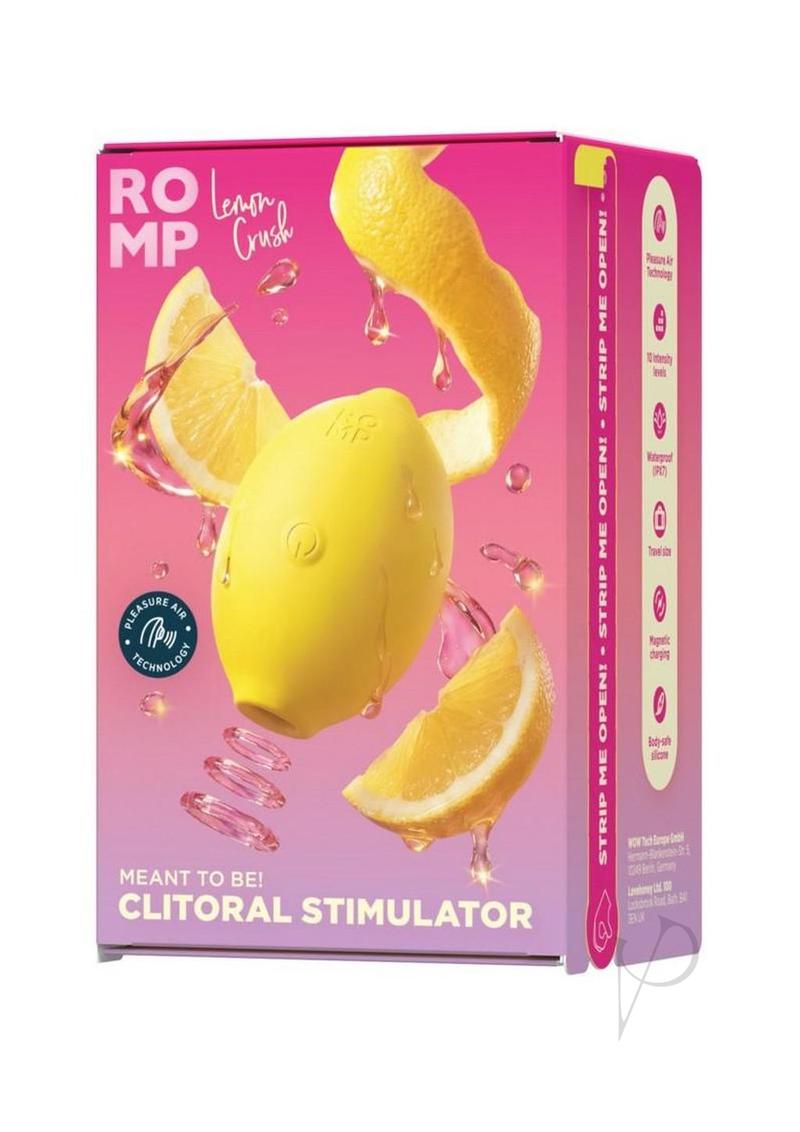 ROMP Lemon Crush air pulse stimulator in yellow, in its retail box
