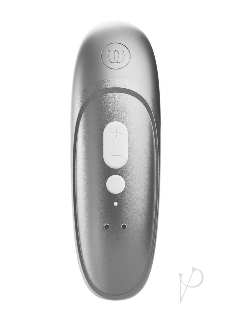 Womanizer Pleasure Air Pro in silver gray, back, with controls