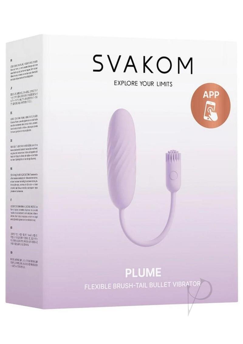 Svakom Plume dual vibrator in purple, in its retail box