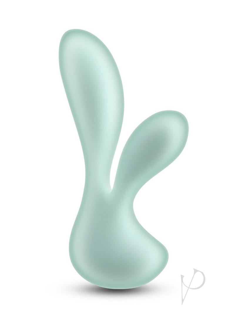 NS Novelties Pure Luna rabbit vibrator in teal, front view