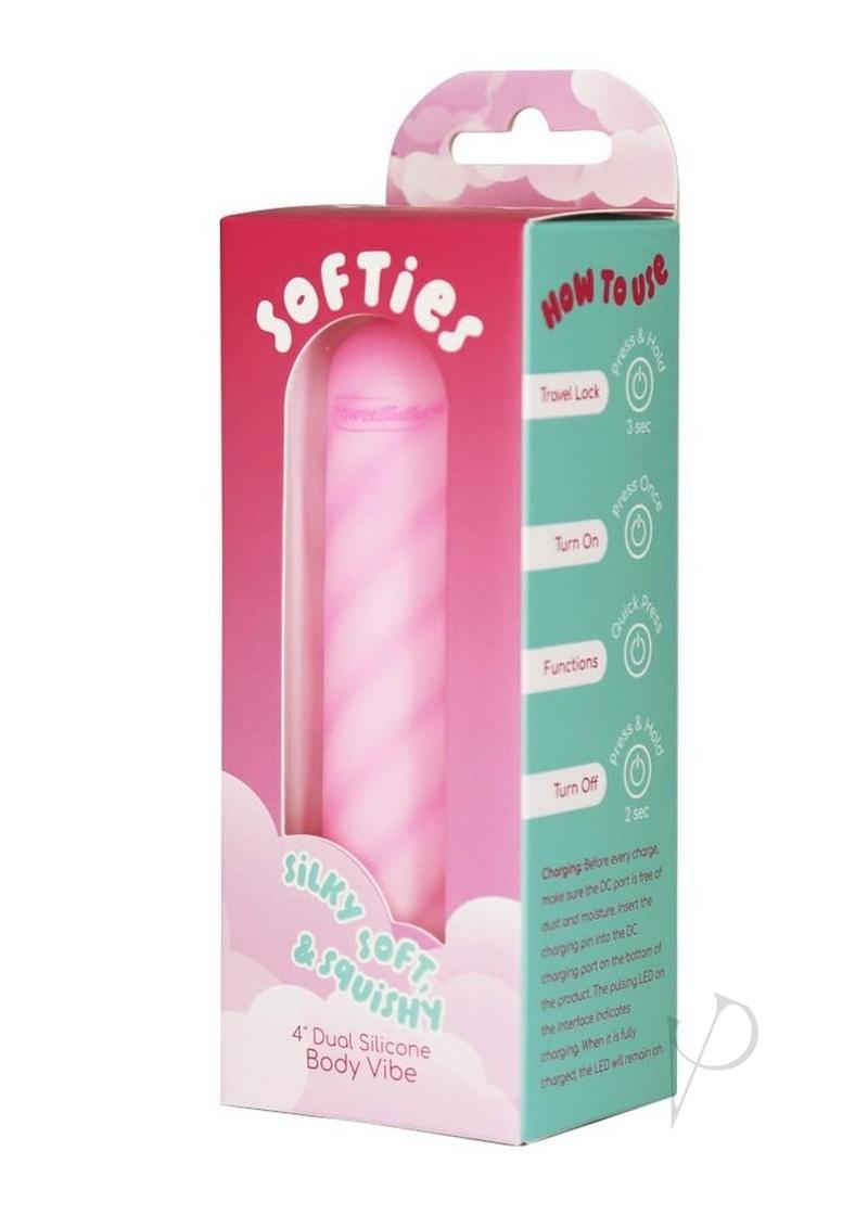 Softies Dual Silicone Bullet in pink, in its retail box
