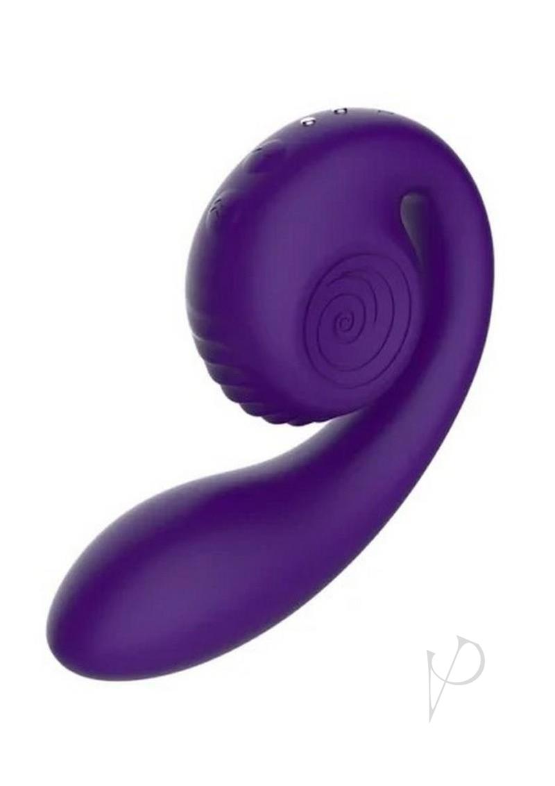 SVibe Snail Gizi rabbit vibrator in purple, angled view