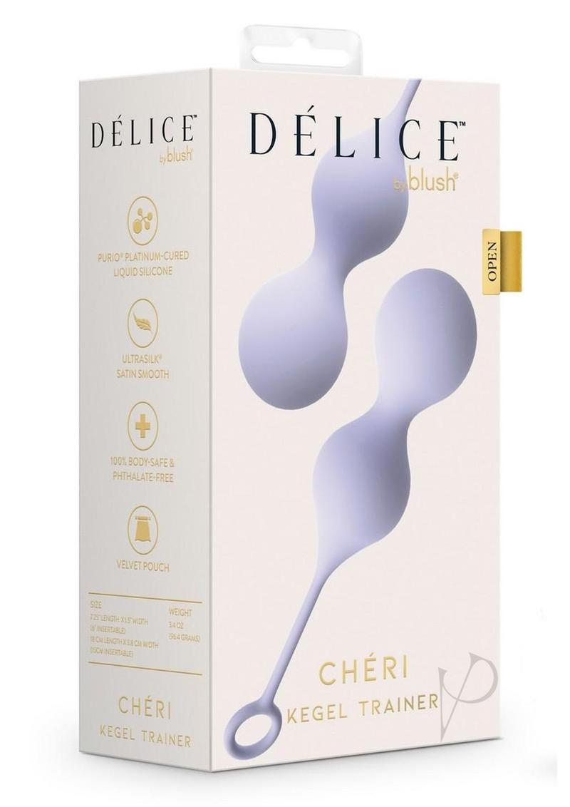 Delice Cheri weighted kegel trainer in purple, in its retail box